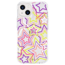 Husa Case Mate Tough Print neon stars Apple iPhone 13, transparent